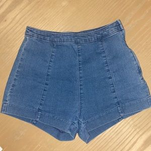 High waisted denim shorts